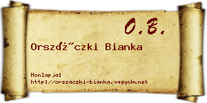Orszáczki Bianka névjegykártya
